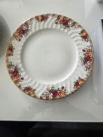 Bord met bloemenpatroon en gouden rand, zie omschrijving!, Ophalen