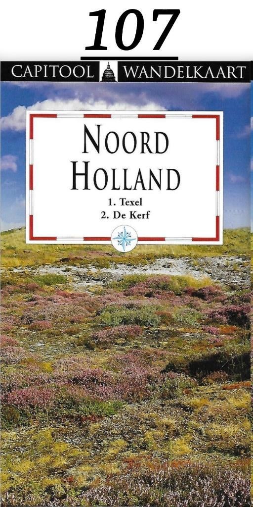 pl107 Capitool Wandelkaart Noord Holland Texel / De Kerf, Boeken, Ophalen of Verzenden, 1800 tot 2000, Nederland, Landkaart
