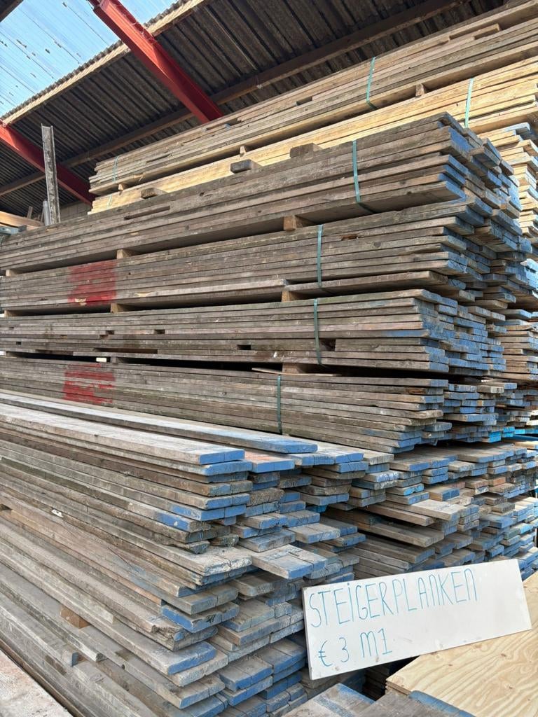 OUTLET GEBRUIKTE STEIGERPLANKEN, Tuin en Terras, Palen, Balken en Planken, Gebruikt, Planken, 250 cm of meer, Ophalen
