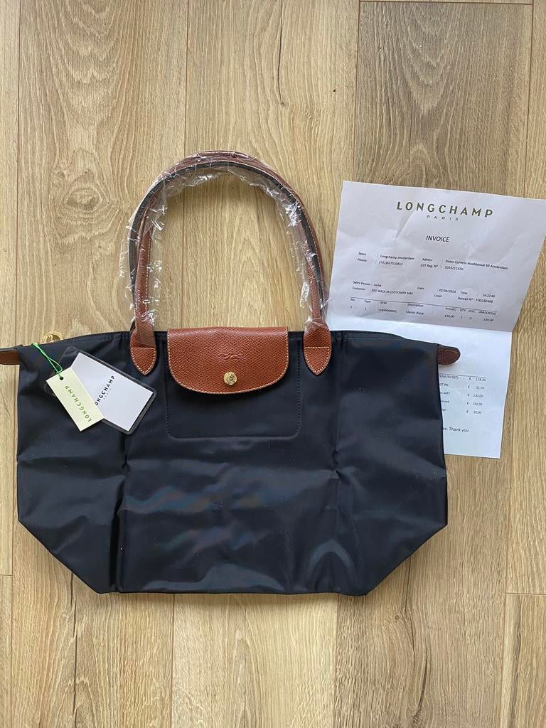 Longchamp Le Pliage L tas zwart, Ophalen of Verzenden, Nieuw, Zwart, Schoudertasje