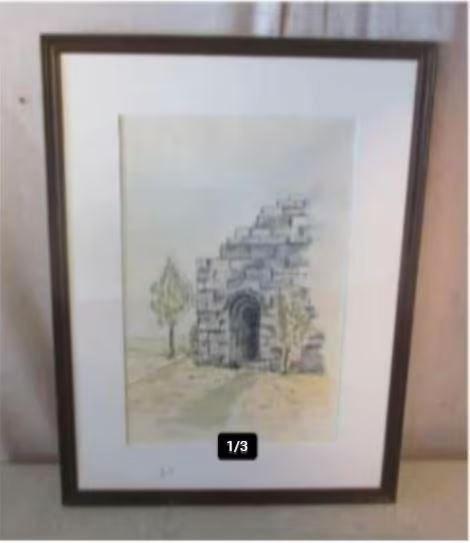 Mooi Geschilderd Werk 'De achteringang' - gesigneerd, Antiek en Kunst, Kunst | Schilderijen | Klassiek, Ophalen of Verzenden