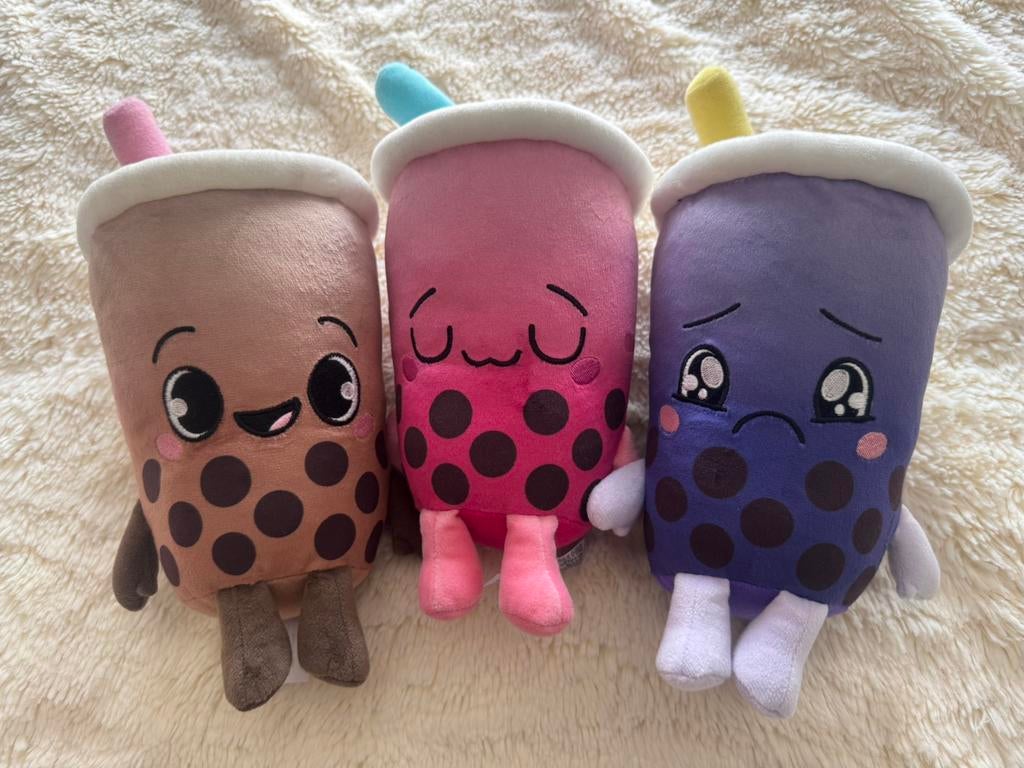 Bubbletea knuffels 3 stuks, Ophalen of Verzenden, Zo goed als nieuw