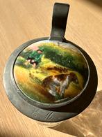 Antieke bierpul met tinnen deksel en jachttafereel, Ophalen of Verzenden