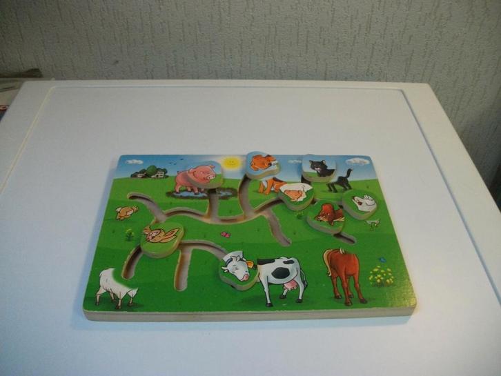 Schuifbordje dieren, Kinderen en Baby's, Speelgoed | Houten speelgoed, Gebruikt, Ophalen of Verzenden