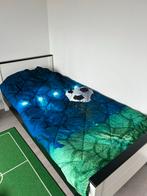 Eenpersoonsbed 90x200 cm - Wit met zwart accent, Gebruikt, 90 cm, Eenpersoons, Wit