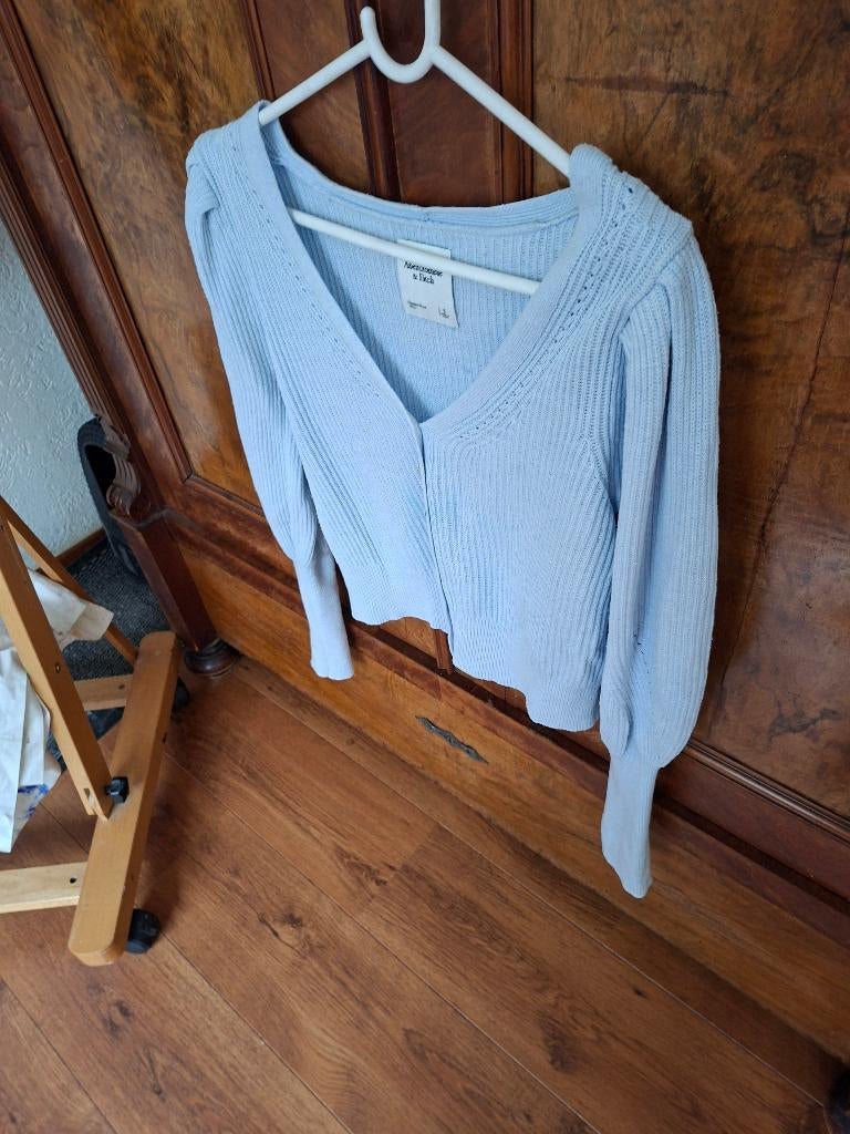 Abercrombie licht blauw vest S, Blauw, Ophalen of Verzenden, Zo goed als nieuw, Maat 36 (S)