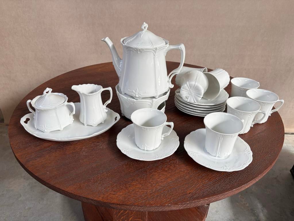 Tirschenreuth Baronesse Wit Theeservies - Klassiek Porsele, Ophalen