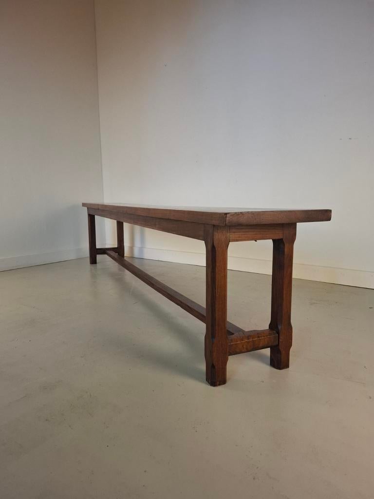 Antieke bank houten bank tafelbank art deco bank eikenhout, Antiek en Kunst, Antiek | Meubels | Stoelen en Banken, Ophalen of Verzenden