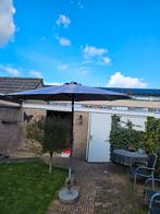 2x parasol met verlichting en zware voet, Ophalen, Gebruikt, Overige typen, Verstelbaar