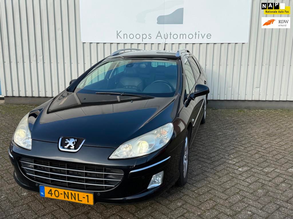 Peugeot 407 SW 2.0 Blue Lease Executive Panodak,Leer, Voorwielaandrijving, Gebruikt, 4 cilinders, Zwart