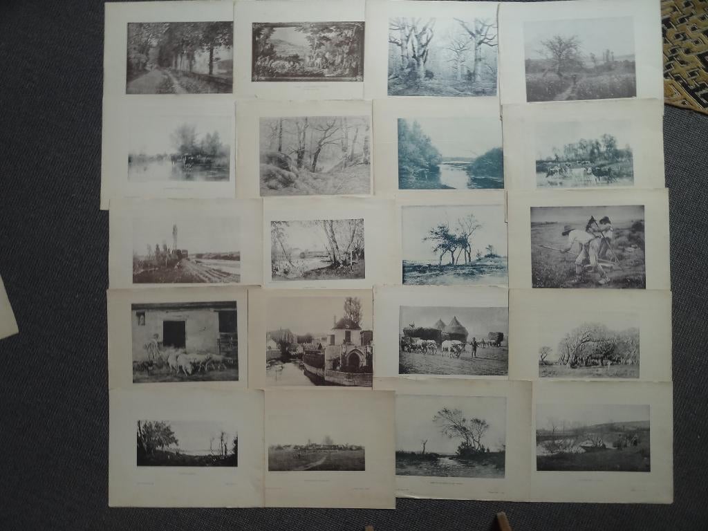 20 heliogravures eind 19e eeuw, landschappen,, Antiek en Kunst, Kunst | Etsen en Gravures, Overige technieken, Landschap, Verzenden