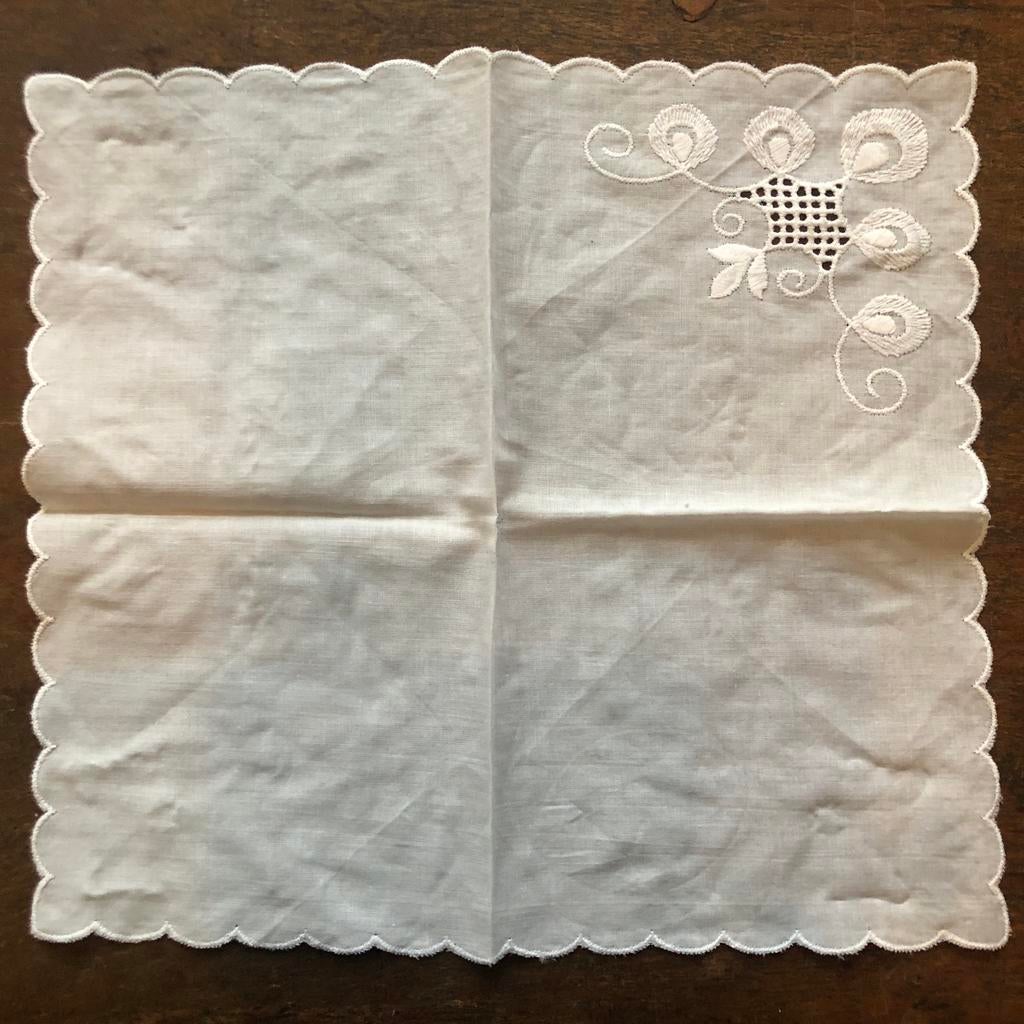 Vintage Geborduurde Placemat met Bloemmotief, Ophalen of Verzenden, Gebruikt