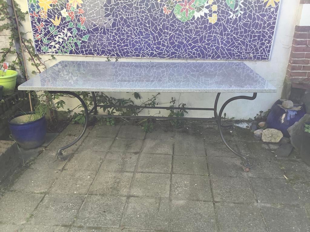 Tuintafel graniet 180x90, Tuin en Terras, Tuintafels, Ophalen, Rechthoekig, Overige materialen