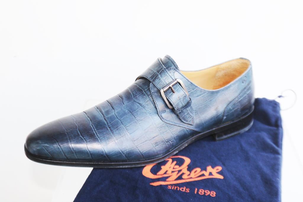 Bijna nieuwe Greve single monk in maat 9.5 = maat 43.5, Blauw, Ophalen of Verzenden, Greve, Gespschoenen
