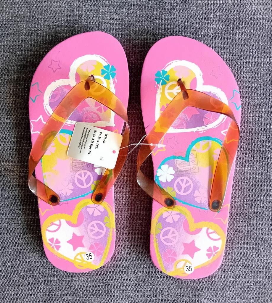 Roze meisjes badslippers maat 35 NIEUW, Ophalen