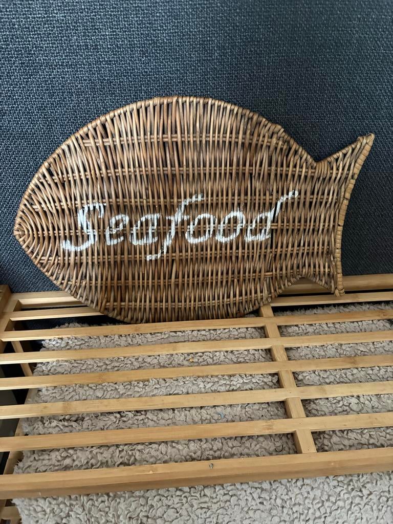 Rieten Vis Decoratie - 40x29 cm, Huis en Inrichting, Ophalen of Verzenden, Gebruikt