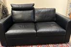 Zwarte kunstleren bank, Huis en Inrichting, 150 tot 200 cm, Tweepersoons, 75 tot 100 cm, Zo goed als nieuw