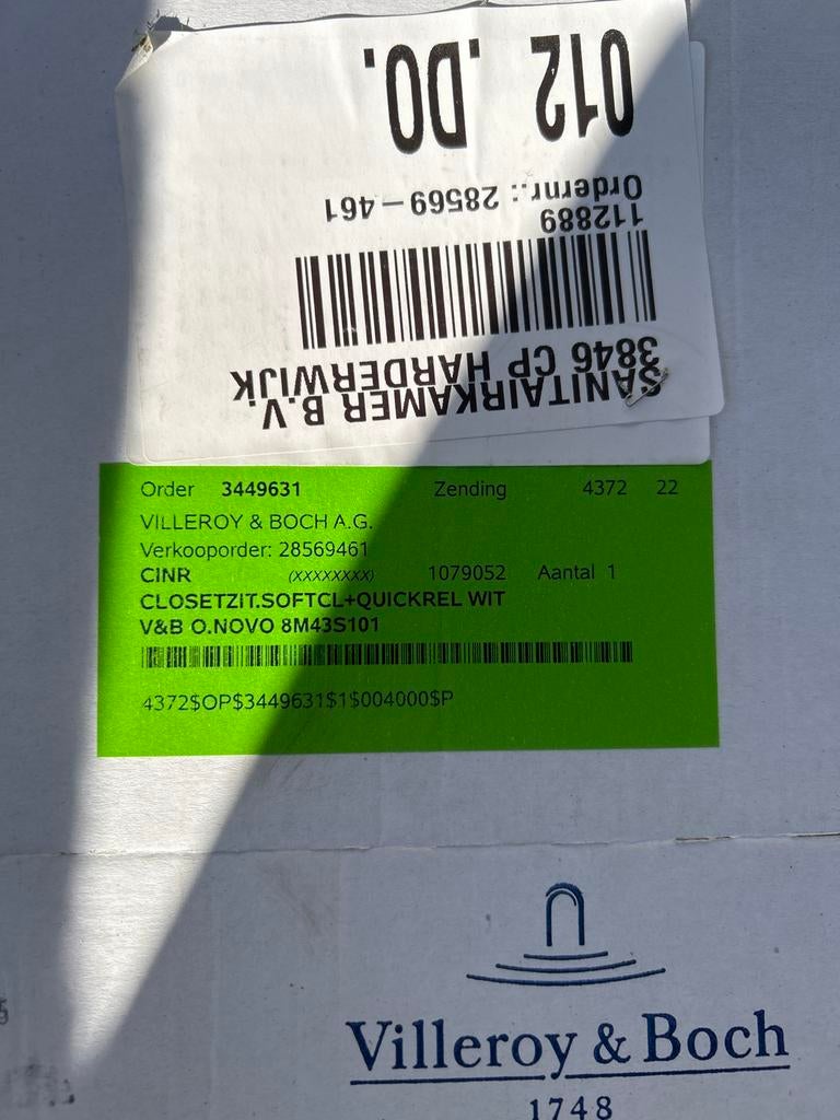 Villeroy & Boch toilet deksel en bril, Ophalen, Nieuw, Toilet