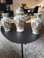 Set van 3 Delftsblauwe vazen en pot met deksel, Antiek en Kunst, Ophalen