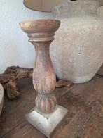 Landelijke houten kandelaar, Ophalen of Verzenden