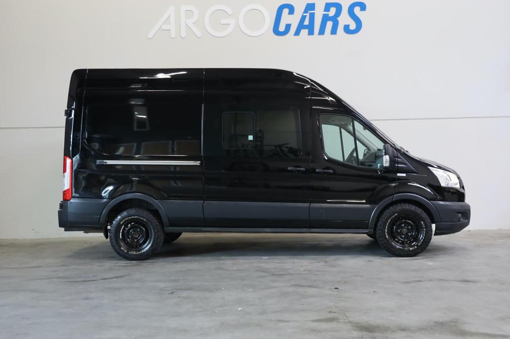 Ford Transit 350 2.0 TDCI L2/H2 Trend AWD 4X4 170PK ZWART AI, Auto's, Zwart, 4 cilinders, Zwart, Origineel Nederlands