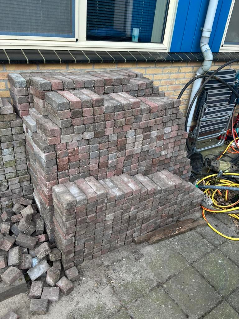 Ruim 1500 mooie klinkers gratis (Waalformaat/ waaltjes), Ophalen, Gebruikt, Klinkers, 10 m² of meer