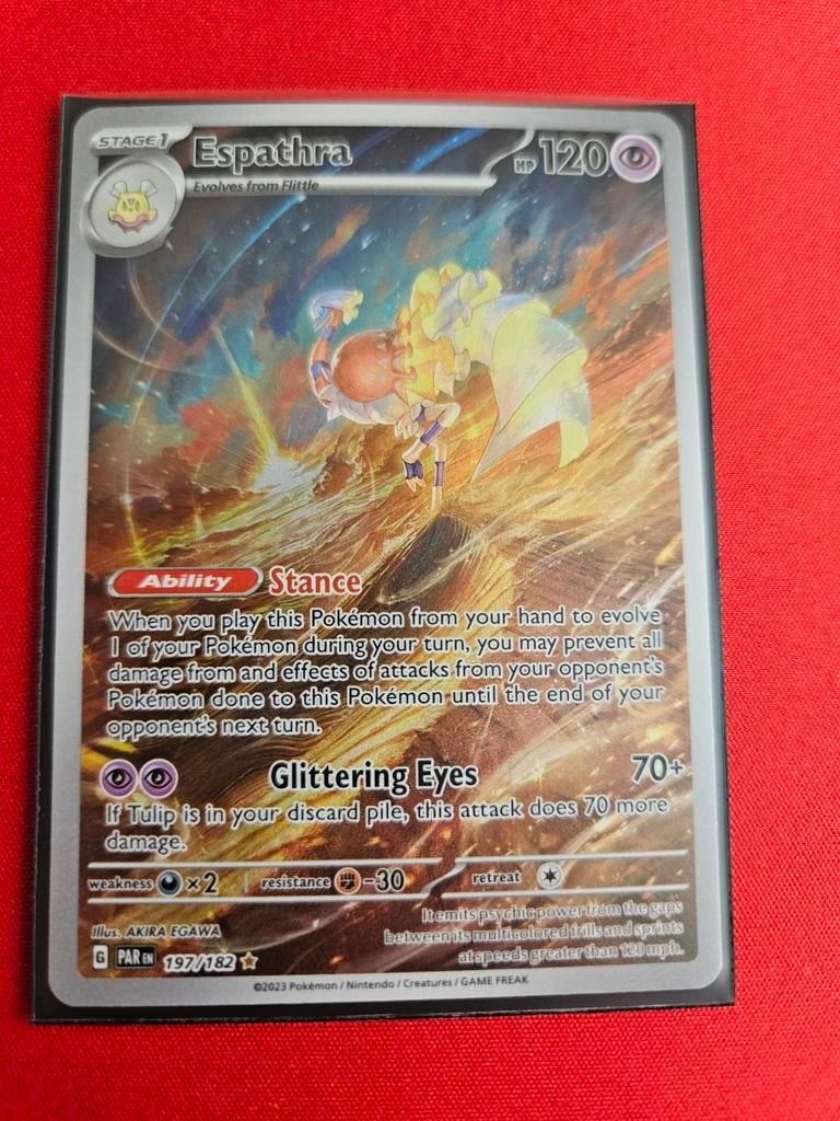 Espathra Pokémon Kaart - Zeldzaam en Krachtig, Verzamelen, Speelgoed, Ophalen of Verzenden, Zo goed als nieuw