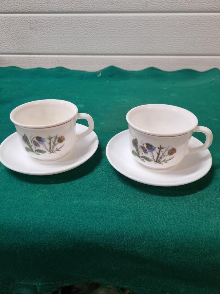 kop en schotel arcopal france bloemen, Ophalen of Verzenden