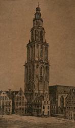 331. Ets, Marius Johannes Janssen - Martinitoren Groningen., Antiek en Kunst, Kunst | Etsen en Gravures, Ophalen of Verzenden
