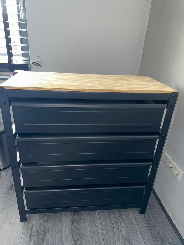 Ikea BROR werkbank met lades, Huis en Inrichting, Kasten | Roldeurkasten en Archiefkasten, Ophalen, 50 tot 100 cm, Zo goed als nieuw