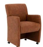 2 hele mooie (eet)kamerstoelen cognac kleur, Ophalen, Zo goed als nieuw, Minder dan 75 cm, 50 tot 75 cm