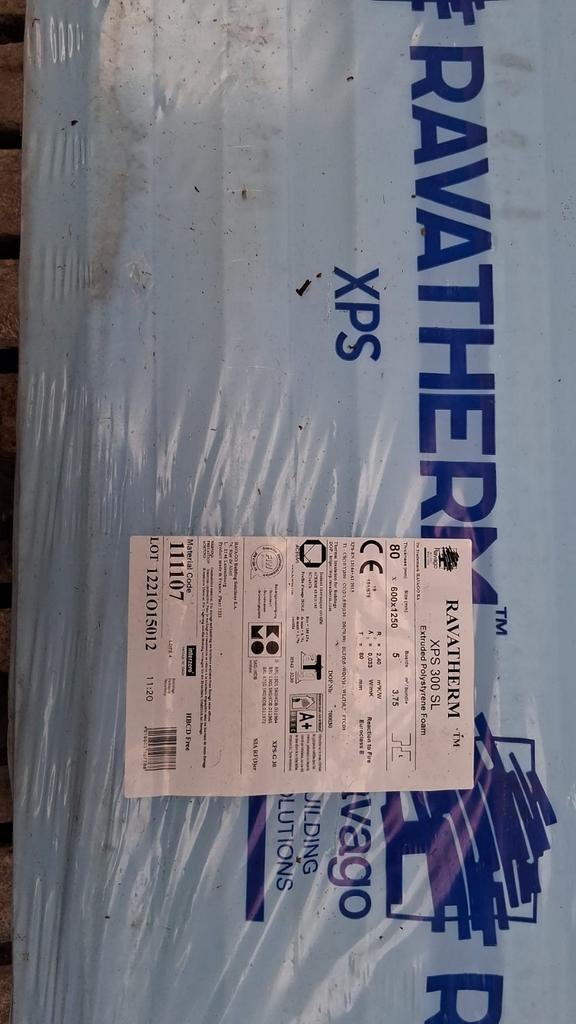 Ravatherm XPS Isolatieplaten - Diverse Diktes, Doe-het-zelf en Verbouw, Isolatie en Afdichting, 4 tot 8 cm, Nieuw, Hardschuim (Pir)