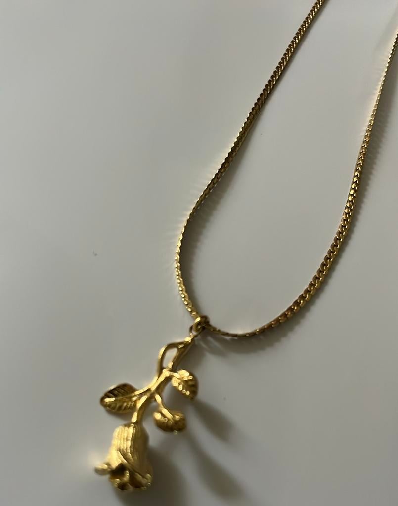 Michelle Bijoux ketting met roos hanger NIEUW, Ophalen of Verzenden, Nieuw, Overige materialen, Met hanger