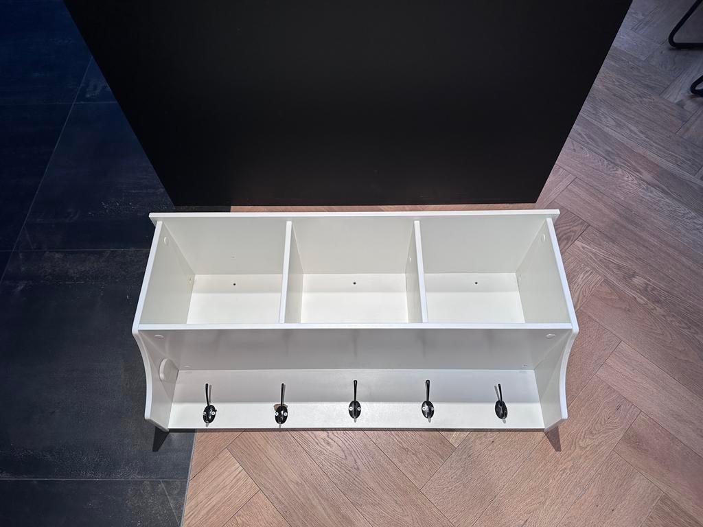 Jaren ‘30 kapstok + halbank wit, Huis en Inrichting, Woonaccessoires | Kapstokken, Wandkapstok, Ophalen of Verzenden, Zo goed als nieuw