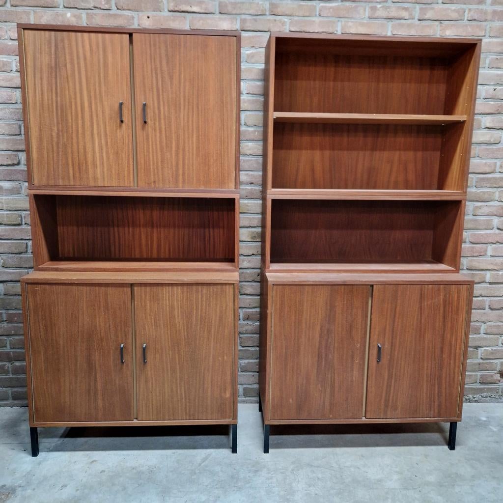 Vintage kast wandkast boekenkast set formule meubel, Ophalen of Verzenden, Huis en Inrichting