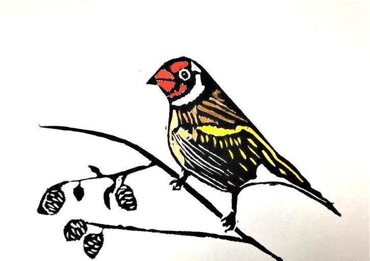 Linodruk van Puttertje (Kleuren), Antiek en Kunst, Kunst | Litho's en Zeefdrukken, Ophalen of Verzenden