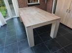 MASSIEF BLANK EIKEN EETKAMERTAFEL 100X200X80 POTEN 15x15, Huis en Inrichting, Tafels | Eettafels, Ophalen, Gebruikt, Eikenhout