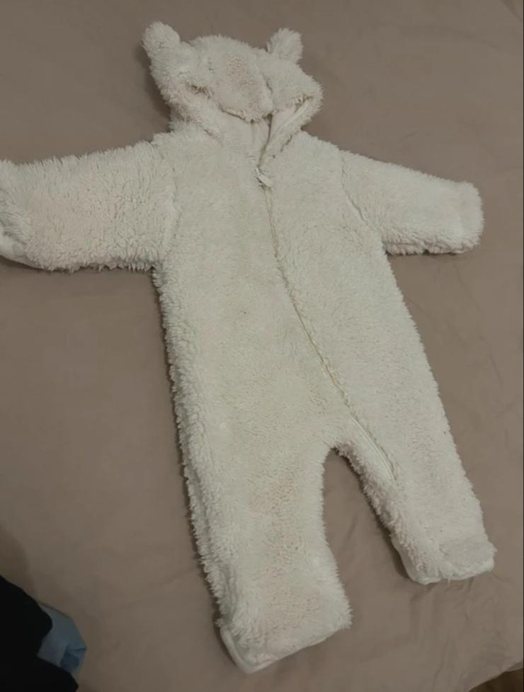 Schattig wit teddy pakje met oortjes - Maat 62, Kinderen en Baby's, Ophalen of Verzenden, Zo goed als nieuw, Jongetje of Meisje