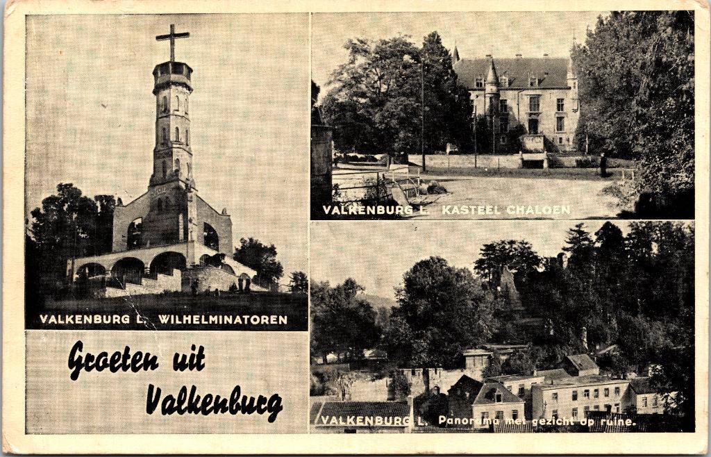 Groeten uit Valkenburg - 3 ansichtkaarten jaren 50, Verzenden, 1940 tot 1960, Gelopen, Limburg
