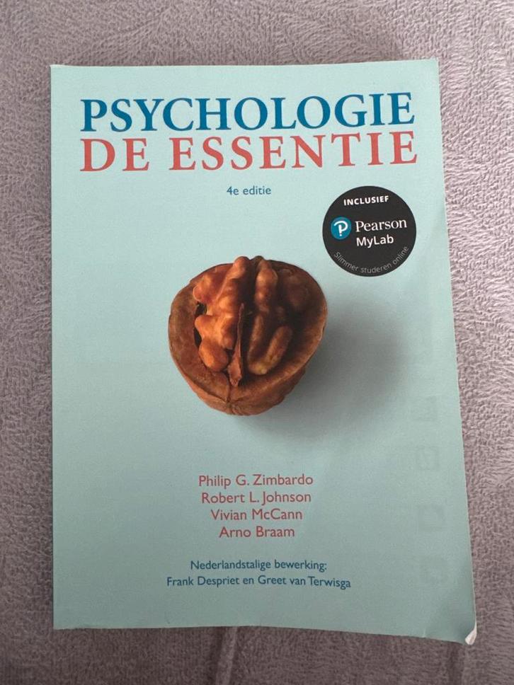 Psychologie de essentie - 4e editie (incl. Pearson MyLab), Boeken, Psychologie, Gelezen, Overige onderwerpen, Ophalen of Verzenden