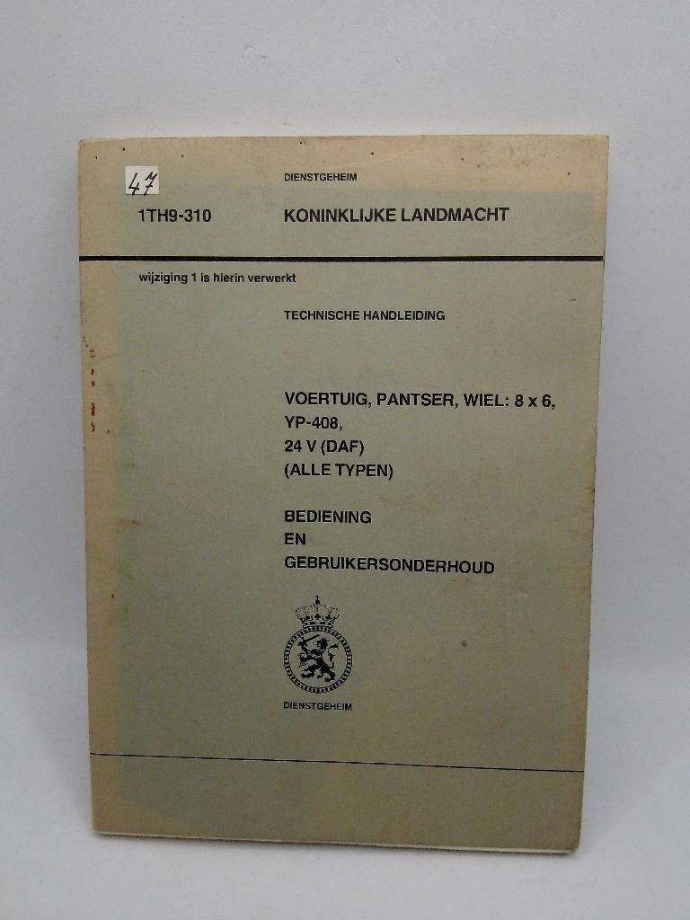 Koninklijke Landmacht Technische Handleiding DAF YP-408, Verzenden, Landmacht, Nederland, Boek of Tijdschrift