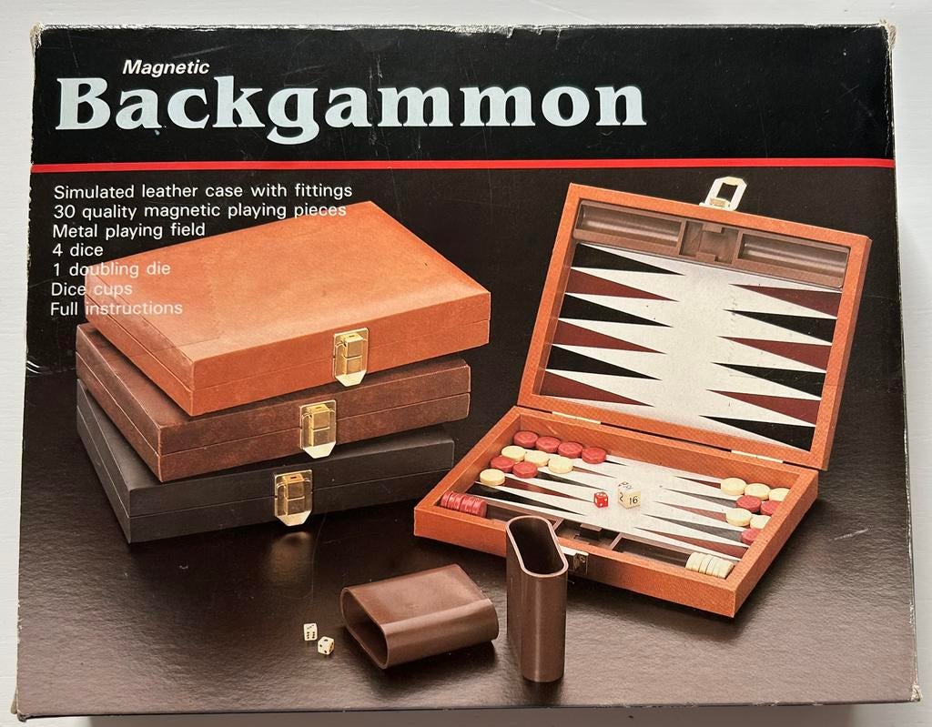 Backgammon spel in mooie luxe koffer., Een of twee spelers, Ophalen of Verzenden, Zo goed als nieuw