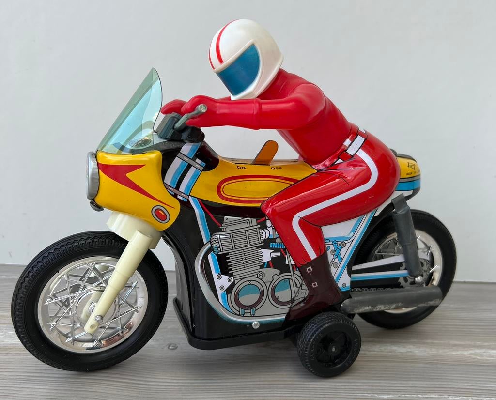 Blikken race motor van Daiya (Japan) jaren 60, Antiek en Kunst, Antiek | Speelgoed, Ophalen of Verzenden