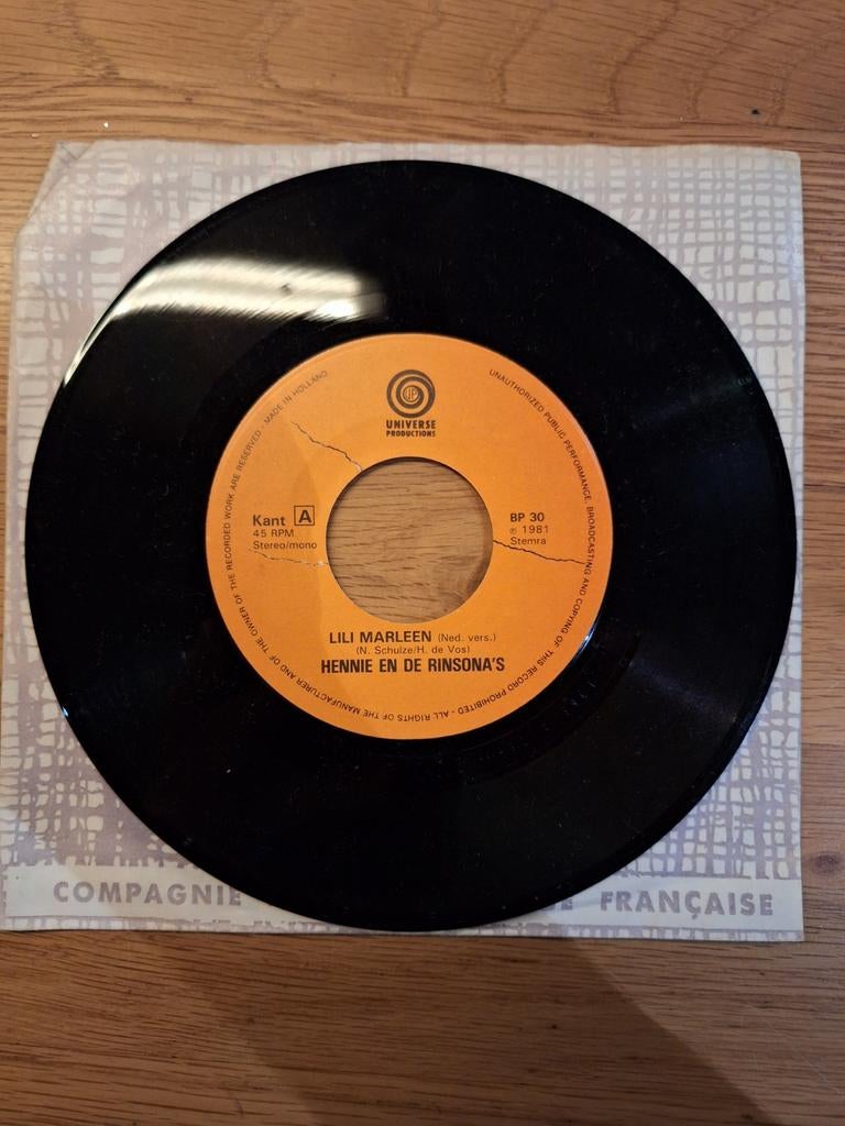 Hennie en de Rinsona's - Lili Marleen (Vinyl Single), Cd's en Dvd's, Gebruikt, 7 inch, Single, Ophalen of Verzenden