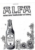 ALFA Natuurzuiver Kwaliteitsbier uit Limburg 1995, Verzenden, Zo goed als nieuw, Overige typen