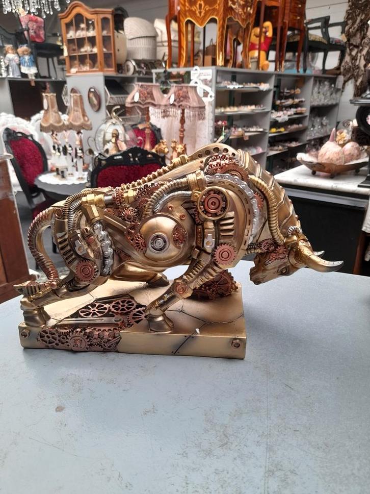 Mooie steampunk stier, Verzamelen, Beelden en Beeldjes, Zo goed als nieuw, Dier, Ophalen of Verzenden