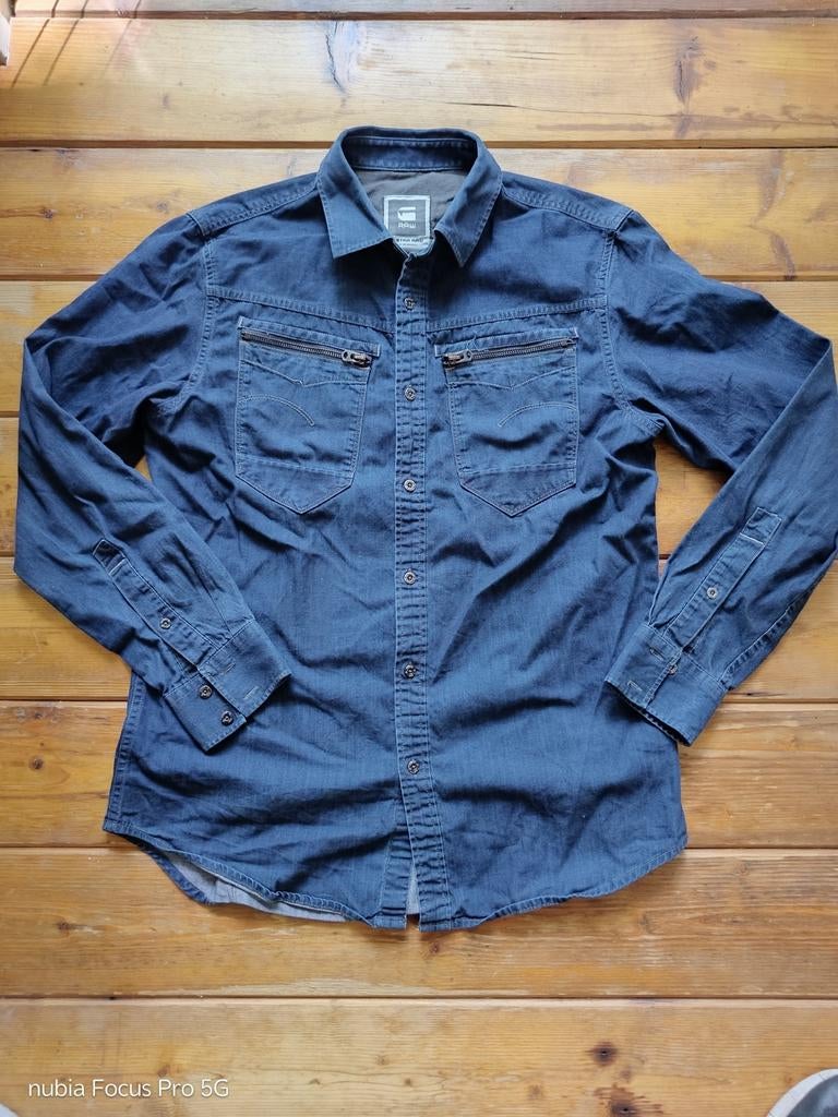 G-Star Raw Spijker Overhemd XL, G-Star Raw, Blauw, Ophalen of Verzenden, Zo goed als nieuw