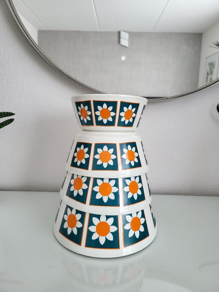 Ditmar Urbach Schalenset met bloemetjes 4 stuks Jaren 70, Antiek en Kunst, Ophalen of Verzenden
