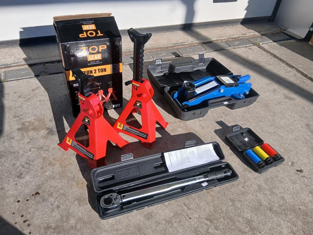 Garageset nieuw: Krik, assteunen en momentsleutel, Ophalen of Verzenden, Nieuw