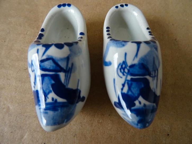 Delfts blauwe klompjes set 5cm Delfts Holland vintage 1960, Antiek en Kunst, Curiosa en Brocante, Ophalen of Verzenden